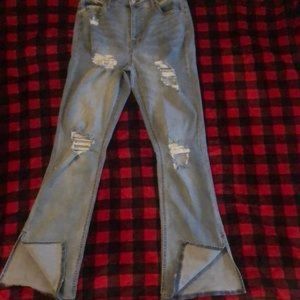 ripped jean flare pants from rue 21